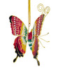 Cloisonne Articulated Butterfly Ornament - Burnt Red, Yellow Top