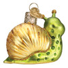 Smiley Snail Glass Ornament Back