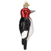 Red-headed Woodpecker Glass Ornament Side