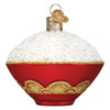 Bowl Of Rice Glass Ornament Back