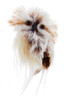 Set of 2 Fluffy, Feathered Brown and Cream Owl Ornament Facing Left