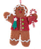 Smiling Boy or Girl Gingerbread Cookie Ornament Candy Cane