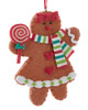 Smiling Boy or Girl Gingerbread Cookie Ornament Lollipop