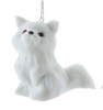 Set of 4 Furry Winter White Wlidlife Ornaments Fox
