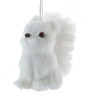 Set of 4 Furry Winter White Wlidlife Ornaments Squirrel