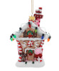 Cartoonish Candy Gingerbread House Glass Ornament Front