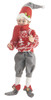Countryside Red and Grey Posable Elf Doll Shelf Sitter Scarf