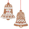 White Icing Bell Gingerbread Cookie Ornament