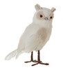 White and Taupe with Feathers Owl Figurine Right