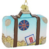 Europe Travel England Suitcase Glass Ornament back