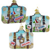 Europe Travel Rome Suitcase Glass Ornaments set