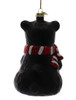 Cute Black Bear With Gift Glass Ornament Back