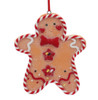 Set of 4 Candy Stripe Gingerbread Cookie Ornaments Gingerbread Front