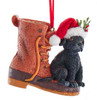 Set of 2 Labrador Puppy with Shoe Ornaments Black