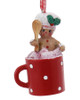 3D Gingerbread in Hot Cocoa Ornament