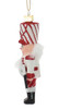 Noble Peppermint Stripe Nutcracker Glass Ornament White Coat Side