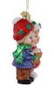 Boy, Girl Carolers Glass Ornament Right Side