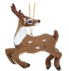 Furry Leaping Spotted Deer Ornament Facing Back