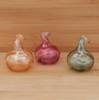 3pc Set Small Pumpkin Mouth-Blown Egyptian Glass Ornaments Wood Background