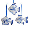 Delft Blue Style Fish Ornament