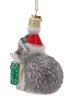 Adorable Baby Hedgehog with Gift Glass Ornament Left Side Back
