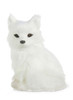 White Arctic Fox Faur Fur Ornament Sitting