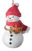 Snowman with Cardinal Ornament Stocking Hat