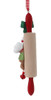 3D Gingerbread Cookie Baker on Rolling Pin Ornament Girl Back