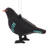 Black Bird - Raven Glass Ornament Black Teal Left Side