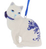 Delft Styled Blue and White Cat Ornaments left facing left side