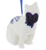 Delft Styled Blue and White Cat Ornaments left facing front