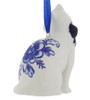 Delft Styled Blue and White Cat Ornaments left facing back