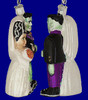 Frankenstein and Bride Glass Halloween Ornament by Old World Christmas 26065 inset