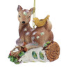 Glittered Woodland Animal Deer Ornament Front