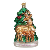 Deer Family Glass Ornament