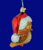 Santa Hat Owl Glass Ornament by Old World Christmas 16098 side