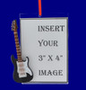 Picture Frame Black White Electric Guitar Gift Christmas Ornament