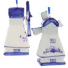 Delft Style Blue, White Windmill Ornaments style c side back