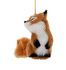 Sassy Furry Red Fox Ornament Facing Right Front