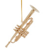 Mini Trumpet Ornament - Gold Metal