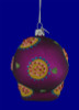 Purple Sugar Skull Glass Ornament inset back