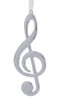 Musical Note Ornament or Decor Clef Note 5.25 Silver