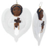 Flat Back African American Girl Cherub Ornament Cross Front Side