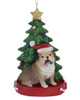 Bulldog with Christmas Tree Ornament