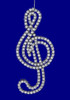 Sparkling Silver Music Note Ornament Clef Note