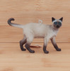 Small Siamese Cat Ornament Decor Wood Background