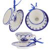 Delft Styled Blue and White Cup and Saucer Ornaments Windmill Multi view