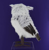 Soft Fluffy Grey White Owl Figurine left side