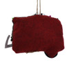 Winter Plaid with Burlap Fabric Trailer Home Ornament red back