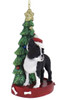 Boston Terrier with Christmas Tree Ornament side